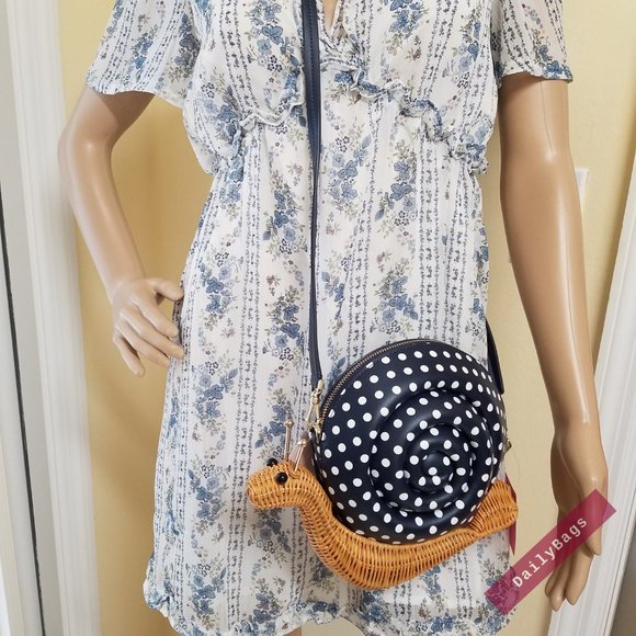 KATE SPADE SNAIL ENCHANTED BLUE CROSSBODY BAG - Picture 9 of 13